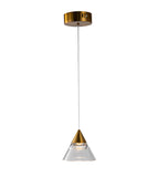 Bethel Antique Gold LED Pendant in Metal & Acrylic