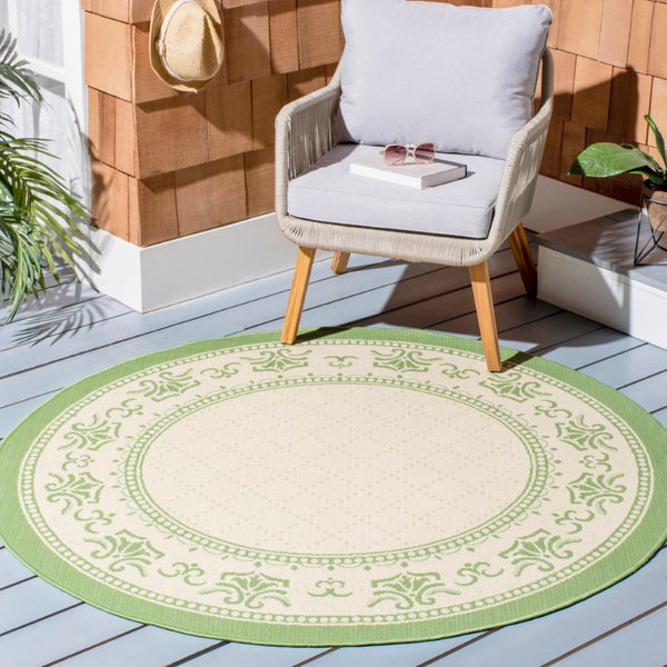Safavieh Cy0901 Power Loomed 85.4% Polypropylene/10.4% Polyester/4.2% Latex Outdoor Rug CY0901-1E06-5R