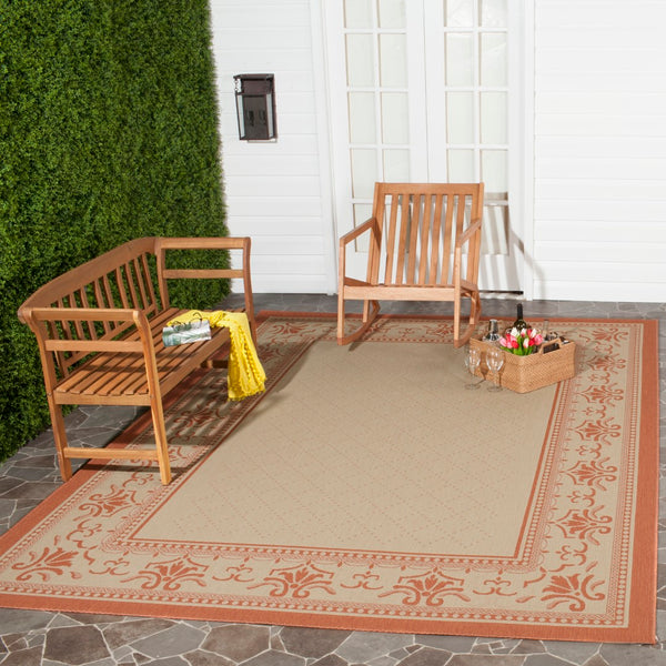 Safavieh Cy0901 Power Loomed 85.4% Polypropylene/10.4% Polyester/4.2% Latex Outdoor Rug CY0901-3201-4
