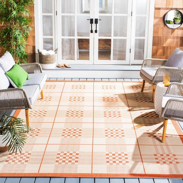 Safavieh Cy1587 Power Loomed 85.4% Polypropylene/10.4% Polyester/4.2% Latex Outdoor Rug CY1587-3201-4