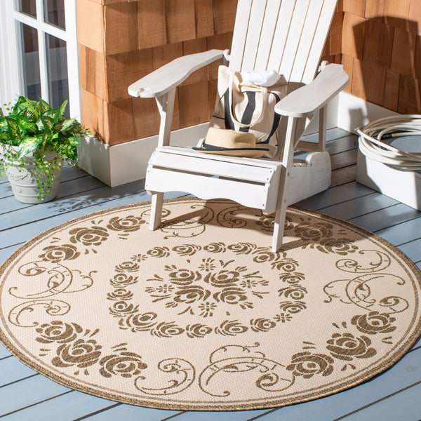 Safavieh Cy1893 Power Loomed 85.4% Polypropylene/10.4% Polyester/4.2% Latex Outdoor Rug CY1893-3001-5R