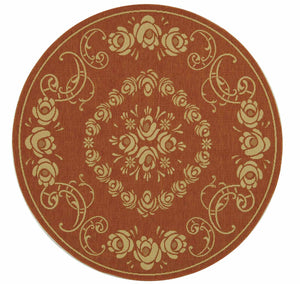 Safavieh Cy1893 Power Loomed 85.4% Polypropylene/10.4% Polyester/4.2% Latex Outdoor Rug CY1893-3202-5R