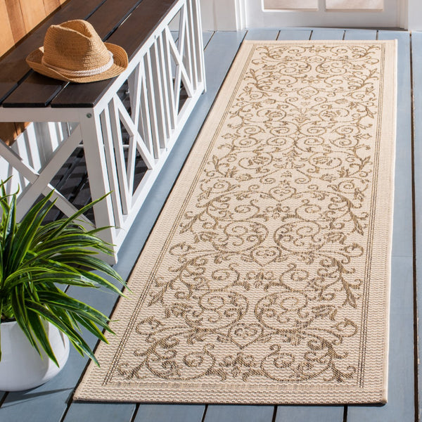 Safavieh Cy2098 Power Loomed 85.4% Polypropylene/10.4% Polyester/4.2% Latex Outdoor Rug CY2098-3001-5R