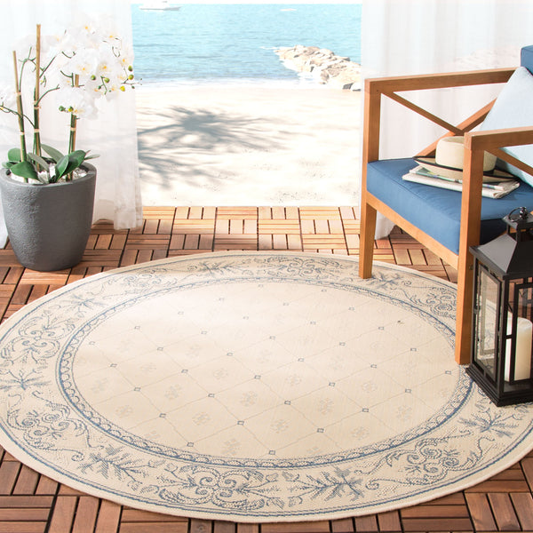 Safavieh Cy2326 Power Loomed 85.4% Polypropylene/10.4% Polyester/4.2% Latex Outdoor Rug CY2326-3101-5R