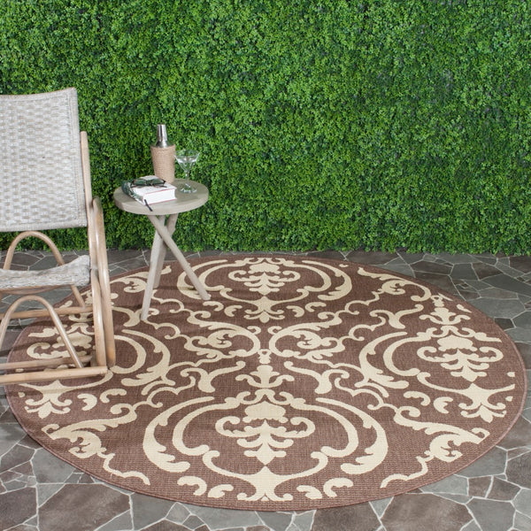 Safavieh Cy2663 Power Loomed 85.4% Polypropylene/10.4% Polyester/4.2% Latex Outdoor Rug CY2663-3409-4