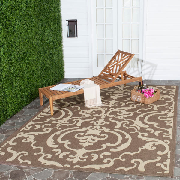 Safavieh Cy2663 Power Loomed 85.4% Polypropylene/10.4% Polyester/4.2% Latex Outdoor Rug CY2663-3409-4