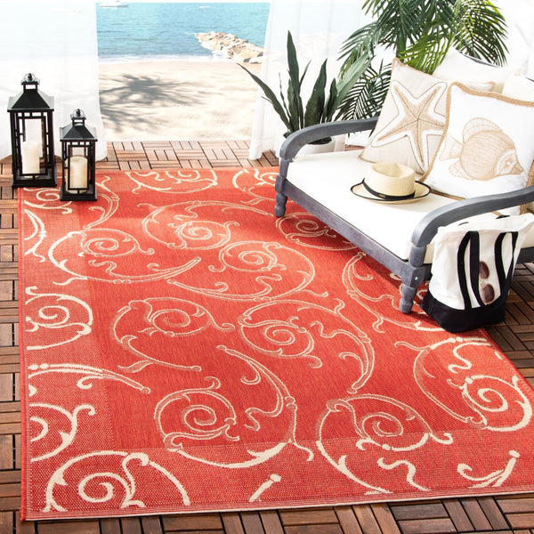Safavieh Cy2665 Power Loomed 85.4% Polypropylene/10.4% Polyester/4.2% Latex Outdoor Rug CY2665-3707-4