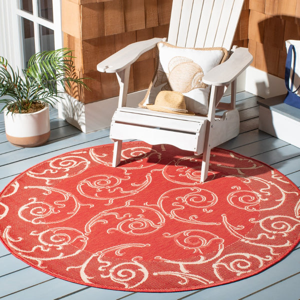 Safavieh Cy2665 Power Loomed 85.4% Polypropylene/10.4% Polyester/4.2% Latex Outdoor Rug CY2665-3707-5R