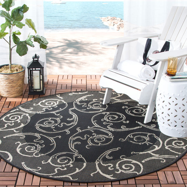 Safavieh Cy2665 Power Loomed 85.4% Polypropylene/10.4% Polyester/4.2% Latex Outdoor Rug CY2665-3908-5R