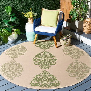 Safavieh Cy2720 Power Loomed 85.4% Polypropylene/10.4% Polyester/4.2% Latex Outdoor Rug CY2720-1E01-27