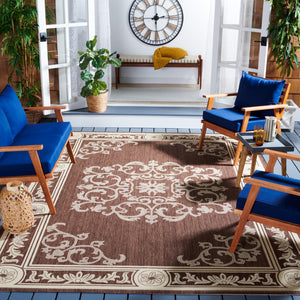 Safavieh Cy2914 Power Loomed 85.4% Polypropylene/10.4% Polyester/4.2% Latex Outdoor Rug CY2914-3409-4