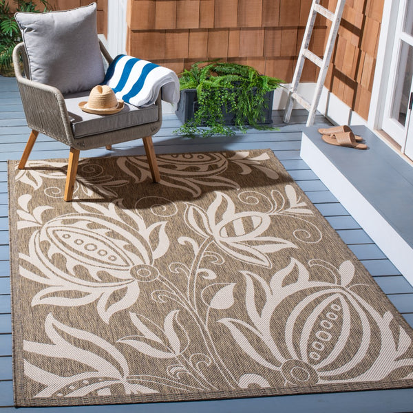 Safavieh Cy2961 Power Loomed 85.4% Polypropylene/10.4% Polyester/4.2% Latex Outdoor Rug CY2961-3009-4