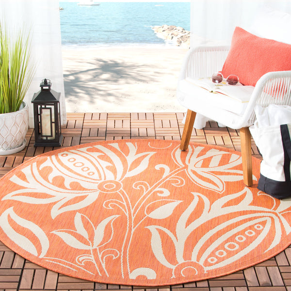 Safavieh Cy2961 Power Loomed 85.4% Polypropylene/10.4% Polyester/4.2% Latex Outdoor Rug CY2961-3202-5R