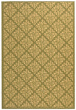 Courtyard Cy3039 Outdoor Power Loomed 85.4% Polypropylene - 10.4% Polyester - 4.2% Latex Rug in Olive, Natural 5ft-3in x 7ft-7in