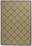 Courtyard Cy3039 Outdoor Power Loomed 85.4% Polypropylene - 10.4% Polyester - 4.2% Latex Rug in Blue, Natural 5ft-3in x 7ft-7in