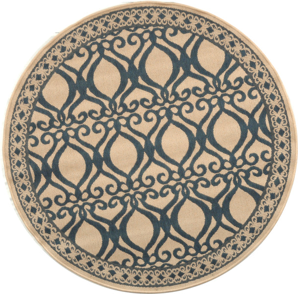 Safavieh Cy3040 Power Loomed 85.4% Polypropylene/10.4% Polyester/4.2% Latex Outdoor Rug CY3040-3101-5R