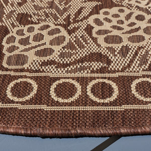 Safavieh Cy3305 Power Loomed 85.4% Polypropylene/10.4% Polyester/4.2% Latex Outdoor Rug CY3305-3409-5R