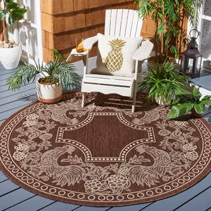 Safavieh Cy3305 Power Loomed 85.4% Polypropylene/10.4% Polyester/4.2% Latex Outdoor Rug CY3305-3409-5R