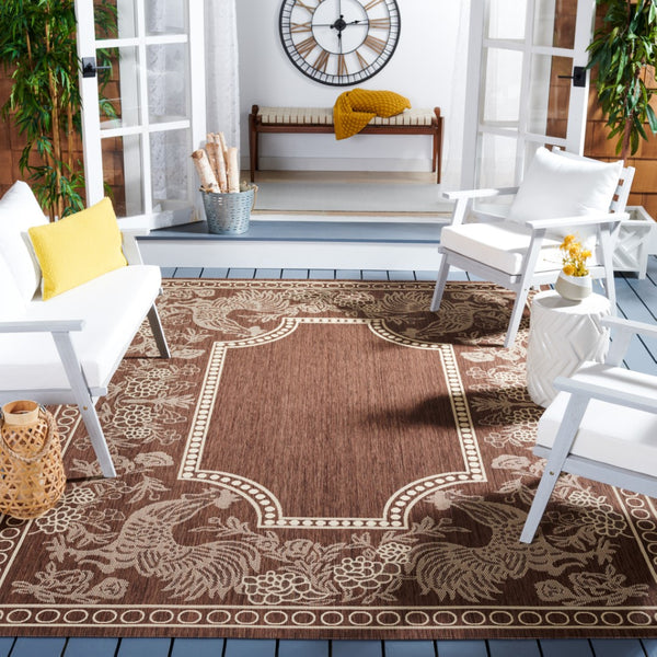 Safavieh Cy3305 Power Loomed 85.4% Polypropylene/10.4% Polyester/4.2% Latex Outdoor Rug CY3305-3409-5R