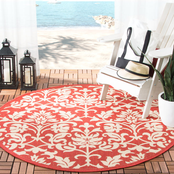 Safavieh Cy3416 Power Loomed 85.4% Polypropylene/10.4% Polyester/4.2% Latex Outdoor Rug CY3416-3707-5R