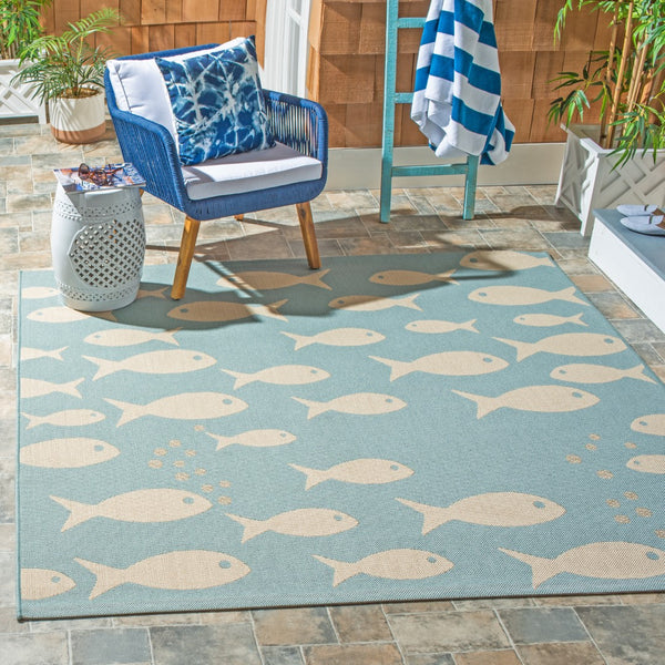 Safavieh Courtyard 6012 Power Loomed 85.4% Polypropylene/10.4% Polyester/4.2% Latex Indoor/Outdoor Rug CY6012-223-5SQ
