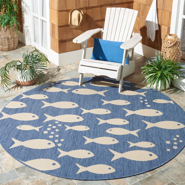 Safavieh Courtyard 6012 PowerLoomed 85.4% Polypropylene/10.4% Polyester/4.2% Latex Indoor/Outdoor Rug CY6012-233-8SQ