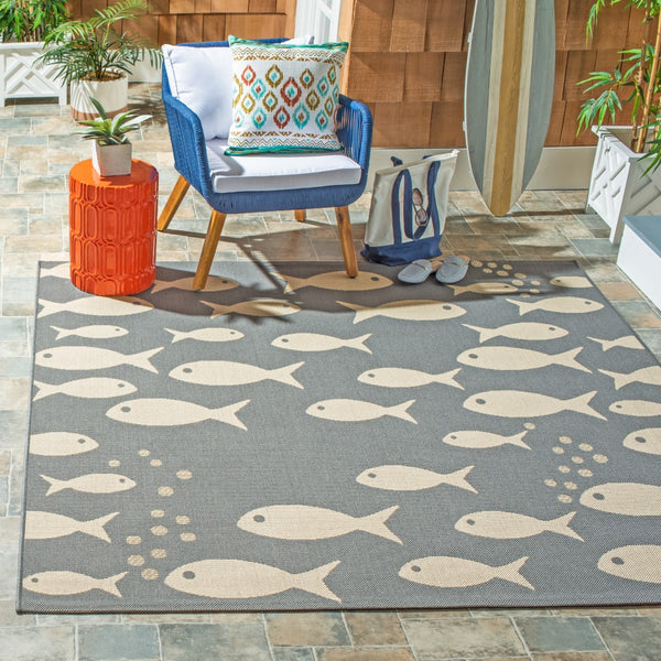 Safavieh Courtyard 6012 Power Loomed 85.4% Polypropylene/10.4% Polyester/4.2% Latex Outdoor Rug CY6012-236-9