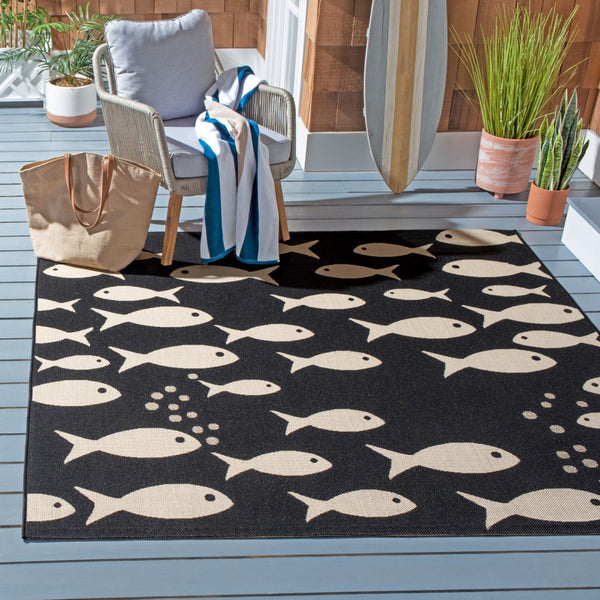 Safavieh Courtyard 6012 PowerLoomed 85.4% Polypropylene/10.4% Polyester/4.2% Latex Indoor/Outdoor Rug CY6012-256-8SQ