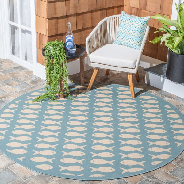 Safavieh Courtyard 6013 Power Loomed 85.4% Polypropylene/10.4% Polyester/4.2% Latex Outdoor Rug CY6013-223-9