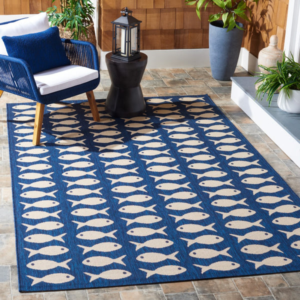 Safavieh Courtyard 6013 Power Loomed 85.4% Polypropylene/10.4% Polyester/4.2% Latex Outdoor Rug CY6013-268-5SQ