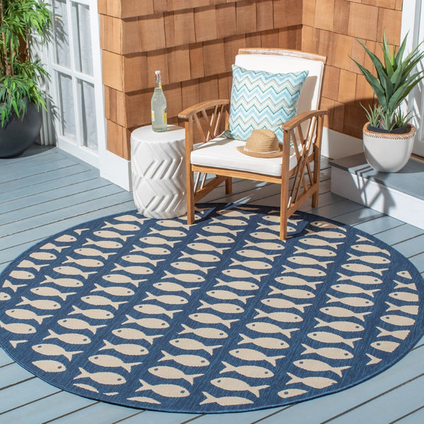 Safavieh Courtyard 6013 Power Loomed 85.4% Polypropylene/10.4% Polyester/4.2% Latex Outdoor Rug CY6013-268-7R