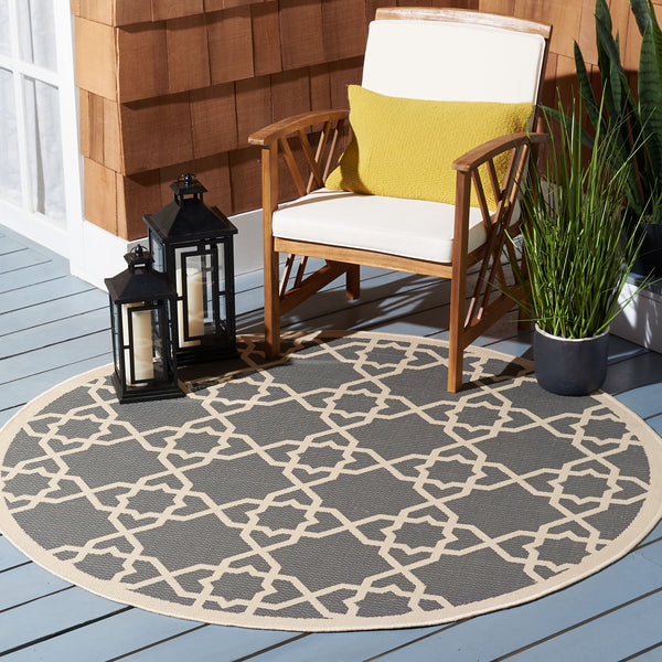 Safavieh Cy6032 Power Loomed 85.4% Polypropylene/10.4% Polyester/4.2% Latex Outdoor Rug CY6032-246-5R
