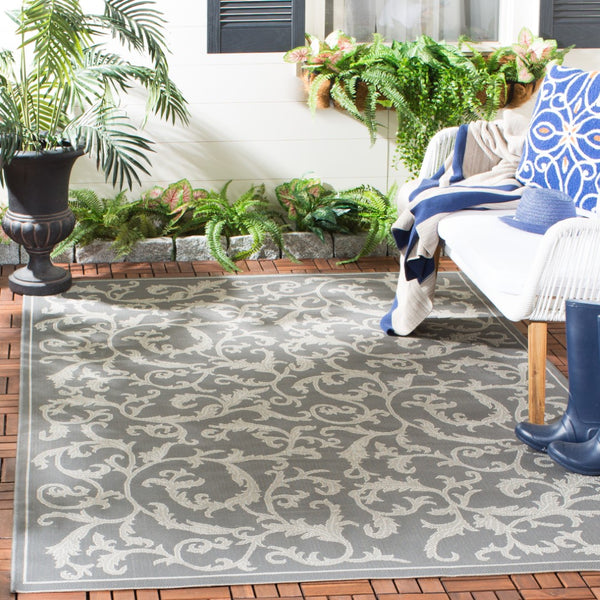 Safavieh Cy6533 Power Loomed 85.4% Polypropylene/10.4% Polyester/4.2% Latex Outdoor Rug CY6533-87-4