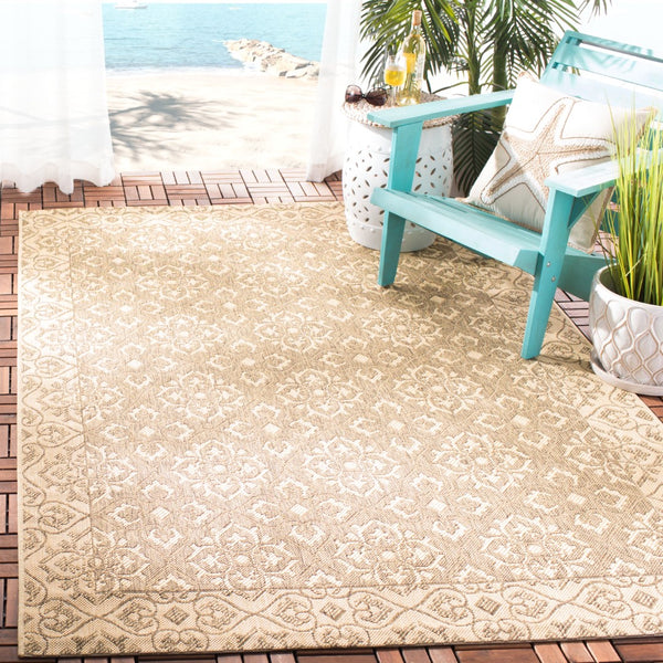 Safavieh Cy6550 Power Loomed 85.4% Polypropylene/10.4% Polyester/4.2% Latex Outdoor Rug CY6550-22-4