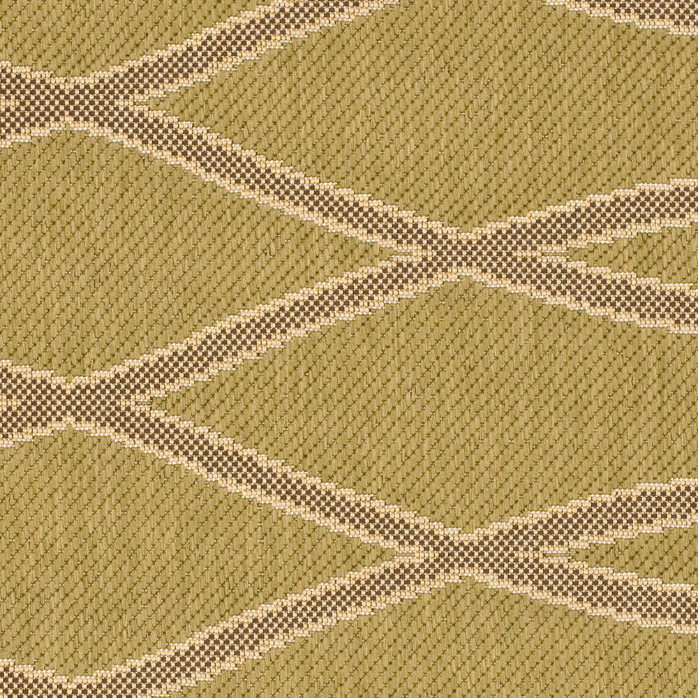 Courtyard Cy6575 Outdoor Power Loomed 85.4% Polypropylene - 10.4% Polyester - 4.2% Latex Rug in Green, Creme 2ft-7in x 5ft