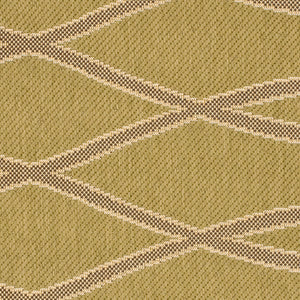 Courtyard Cy6575 Outdoor Power Loomed 85.4% Polypropylene - 10.4% Polyester - 4.2% Latex Rug in Green, Creme 2ft-7in x 5ft