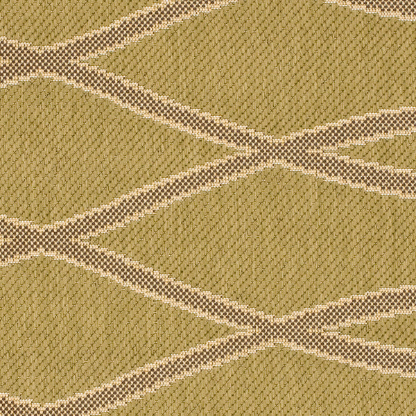 Courtyard Cy6575 Outdoor Power Loomed 85.4% Polypropylene - 10.4% Polyester - 4.2% Latex Rug in Green, Creme 2ft-7in x 5ft