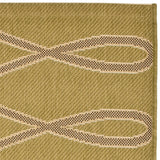 Courtyard Cy6575 Outdoor Power Loomed 85.4% Polypropylene - 10.4% Polyester - 4.2% Latex Rug in Green, Creme 2ft-7in x 5ft