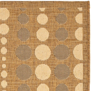 Courtyard Cy6577 Outdoor Power Loomed 85.4% Polypropylene - 10.4% Polyester - 4.2% Latex Rug in Gold, Creme 2ft-7in x 5ft