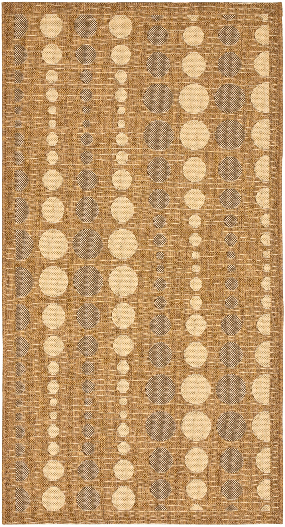 Courtyard Cy6577 Outdoor Power Loomed 85.4% Polypropylene, 10.4% Polyester, 4.2% Latex Rug Green / Creme