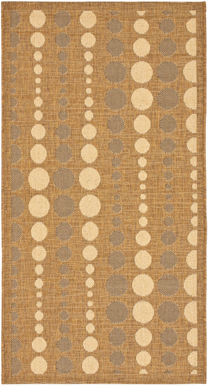 Courtyard Cy6577 Outdoor Power Loomed 85.4% Polypropylene - 10.4% Polyester - 4.2% Latex Rug in Gold, Creme 2ft-7in x 5ft