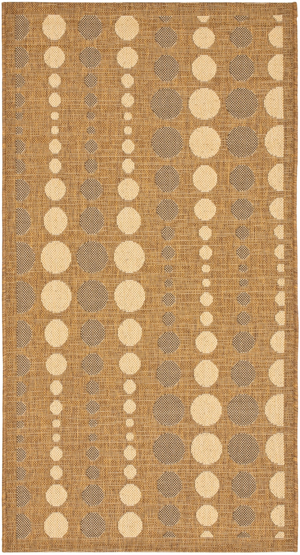 Courtyard Cy6577 Outdoor Power Loomed 85.4% Polypropylene - 10.4% Polyester - 4.2% Latex Rug in Gold, Creme 2ft-7in x 5ft