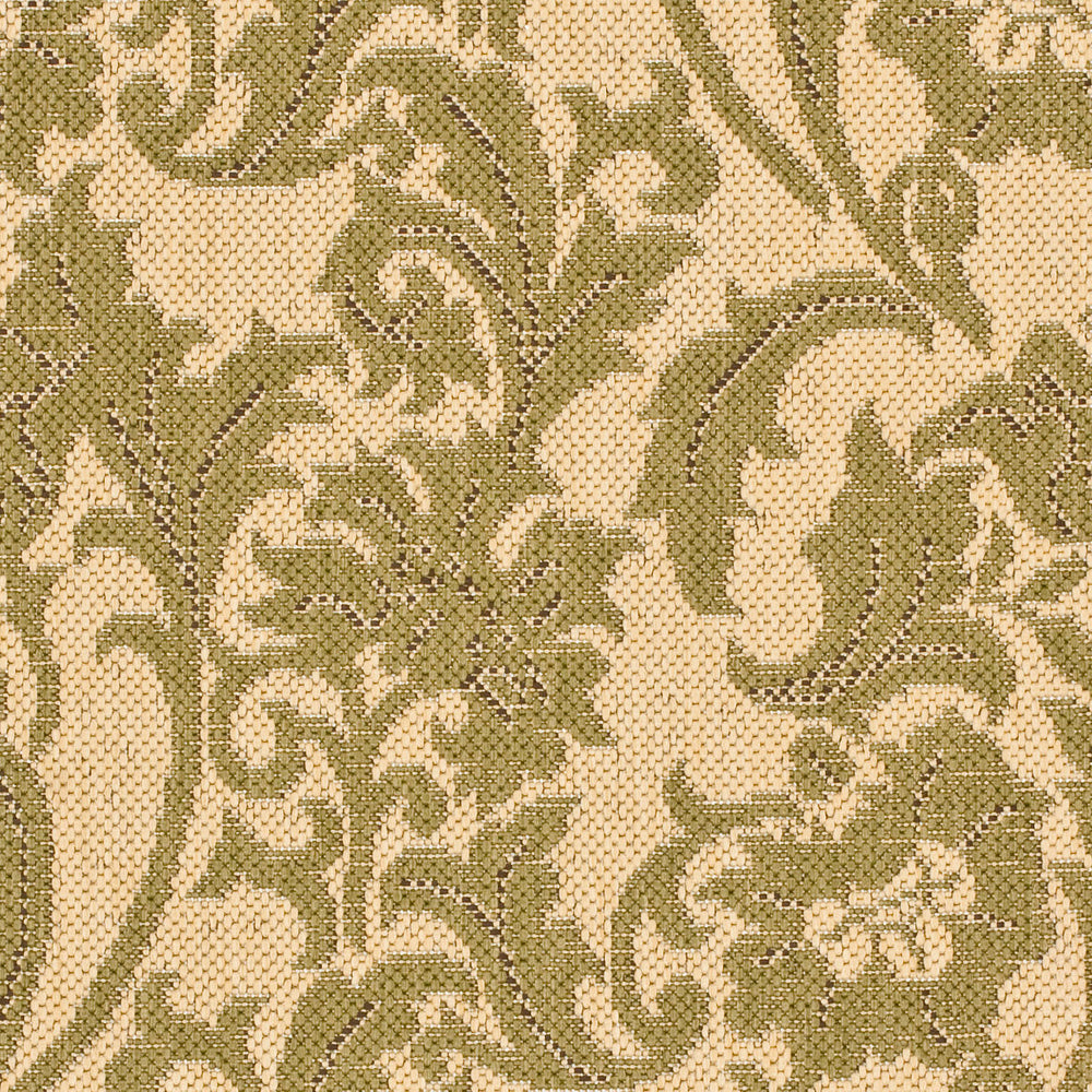 Courtyard Cy6590 Outdoor Power Loomed 85.4% Polypropylene - 10.4% Polyester - 4.2% Latex Rug in Cream, Green 2ft-7in x 5ft