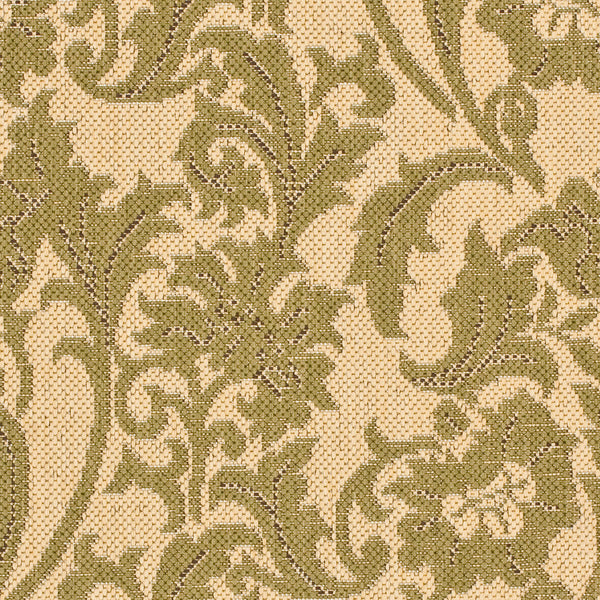 Courtyard Cy6590 Outdoor Power Loomed 85.4% Polypropylene - 10.4% Polyester - 4.2% Latex Rug in Cream, Green 2ft-7in x 5ft