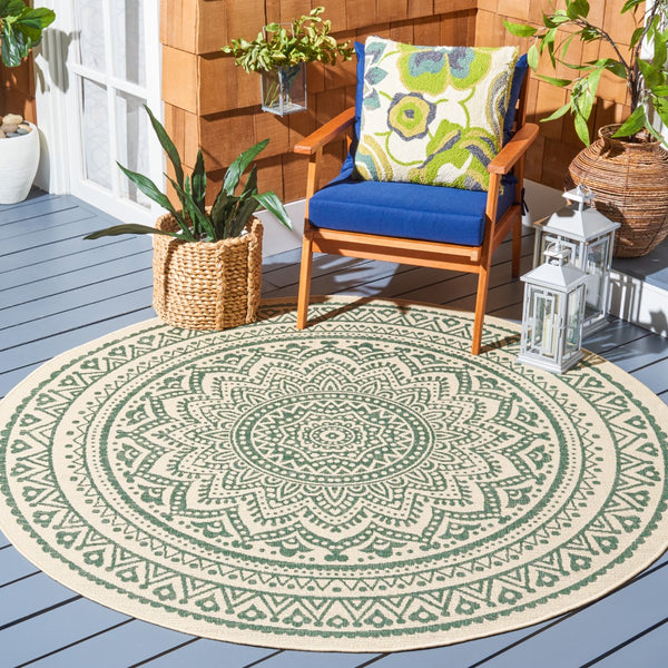 Safavieh Courtyard 6734 PowerLoomed 85.4% Polypropylene/10.4% Polyester/4.2% Latex Indoor/Outdoor Rug CY6734-32212-9