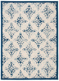 Courtyard 6000 Indoor/Outdoor Power Loomed 85.4% Polypropylene - 10.4% Polyester - 4.2% Latex Rug in Ivory, Navy 8ft x 10ft