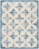 Courtyard 6000 Indoor/Outdoor Power Loomed 85.4% Polypropylene - 10.4% Polyester - 4.2% Latex Rug in Ivory, Navy 8ft x 10ft