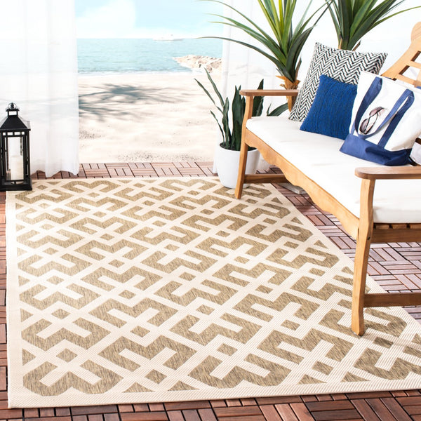 Safavieh Cy6915 Power Loomed 85.4% Polypropylene/10.4% Polyester/4.2% Latex Outdoor Rug CY6915-232-5SQ
