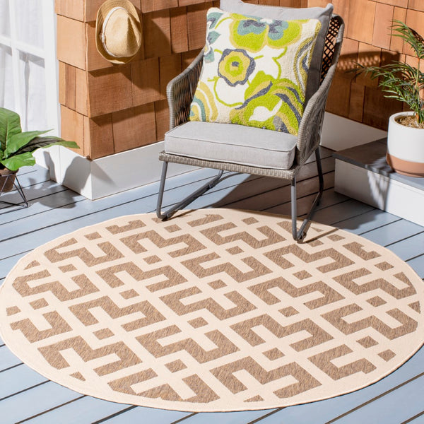 Safavieh Cy6915 Power Loomed 85.4% Polypropylene/10.4% Polyester/4.2% Latex Outdoor Rug CY6915-232-5SQ