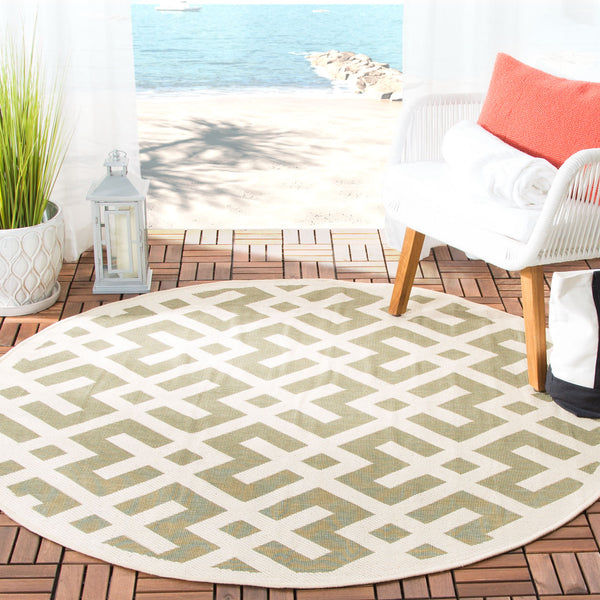 Safavieh Cy6915 Power Loomed 85.4% Polypropylene/10.4% Polyester/4.2% Latex Outdoor Rug CY6915-234-5SQ